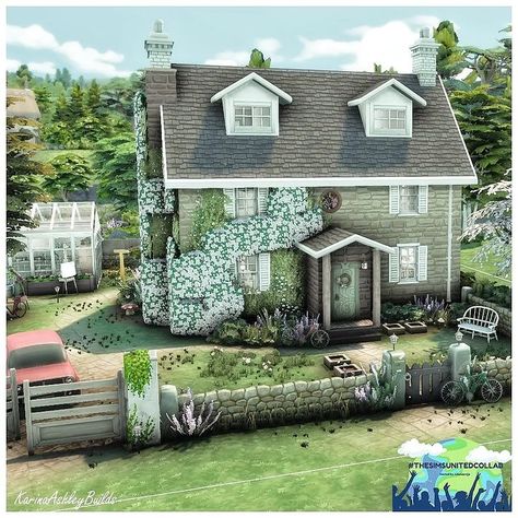 Dream Cottage. This is part of the #thesimsunitedcollab by @jubeleentje . The collab rules are to build your dream house and explain it.… | Instagram The Sims Cottage House, Sims Cottage House, British Houses, Queen Anne House, Sims 4 House Building, Romantic Cottage, Sims 4 House Design, Sims Building, Casas The Sims 4