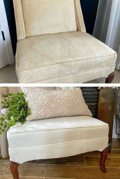 Chair Makeover Diy, Painting Upholstery Fabric, How To Paint Fabric, Chair Upcycle, Upcycle Chair, Paint Upholstery, Paint Fabric, Upcycled Furniture Diy, Linen Chair