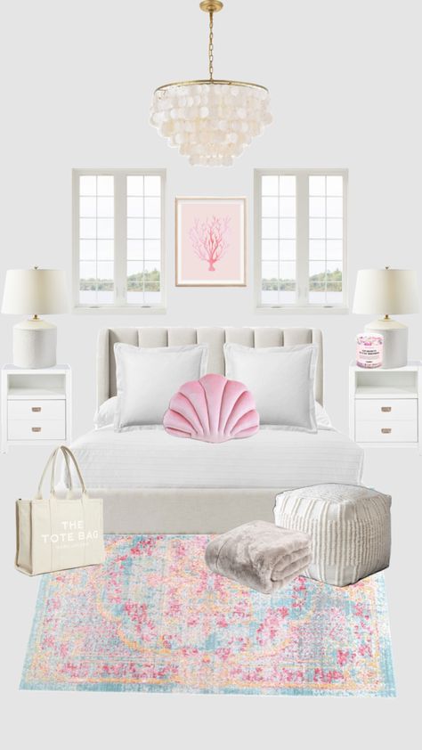 Beds Preppy, Girls Preppy Bedroom, Dream Teen Bedrooms, Preppy Bedding, Daisy Room, Room Preppy, Shuffles Preppy, Preppy Bedroom, Coastal Room