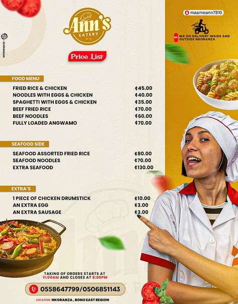 Price List #food #flyer Design Produk, Beef Fried Rice, Food Flyer, Chicken Fried Rice, Beef And Noodles, Chicken Drumsticks, Food Menu, Price List, Fried Rice