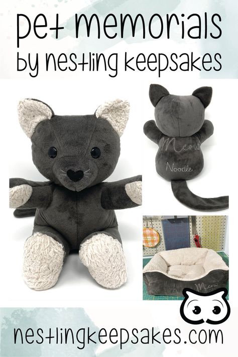 Pet Memorials by Nestling Keepsakes Pet Memorial Keepsake Ideas, Pet Fur Keepsake, Pet Keepsake Ideas, Kitty Memorial, Memorial Ideas, Keepsake Bear, Pet Keepsake, Cats Diy Projects, Animal Patterns