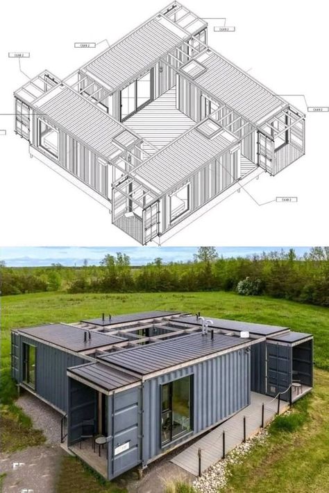 Suitable Home Design Shipping Container Home Designs, Shipping Container House Plans, Container Buildings, Building A Container Home, Container Architecture, Barndominium Ideas Floor Plans, Container House Plans, Container Home, Container House Design