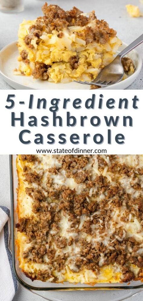 5-Ingredient Sausage Hash Brown Casserole Hash Brown And Sausage Casserole, Hash Brown Sausage Egg Casserole, Sausage Breakfast Casserole Hashbrowns, Breakfast Hash Brown Casserole, Hash Brown Patty Recipes, Hash Brown Patty Casserole, Hash Brown Breakfast Ideas, Hash Brown Sausage Casserole, Sausage And Hashbrown Casserole