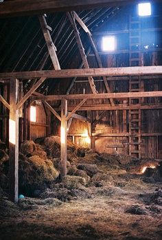 hayloft Hay Loft, Country Barns, Barn Interior, Farm Barn, Farms Living, Old Barns, Old Farm, Old Barn, Country Farm