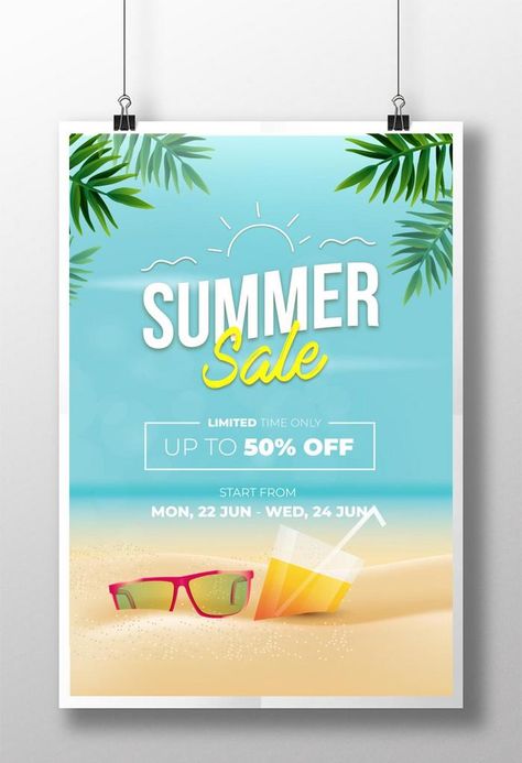 Summer Sale Poster Design, Summer Poster Design, Summer Xmas, Summer Sale Poster, Summer Template, Sale Logo, Summer Poster, Simple Poster, Food Graphic Design