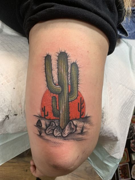 done at voodoo circus tattoo in GJ, CO Traditional Cactus Tattoo, Traditional Cactus, Cactus Tattoos, Tattoo Museum, Arizona Tattoo, Tato Tradisional, Cactus Tattoo, Tattoo Old School, Tattoo Trend