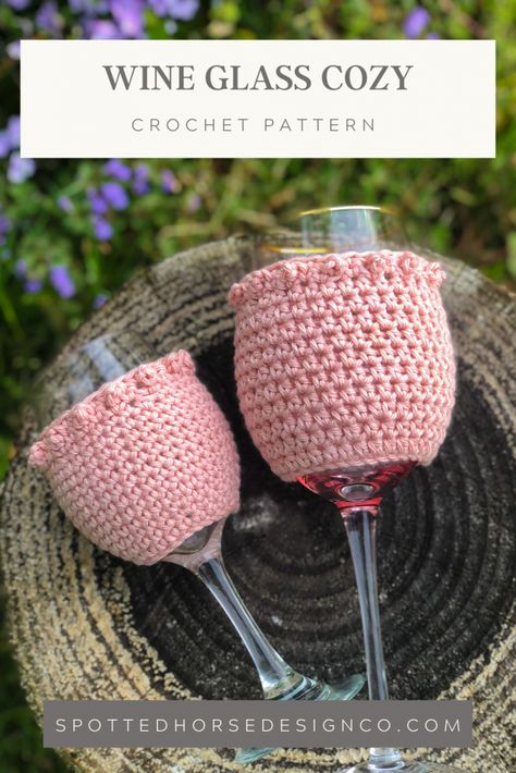 Wine Glass Cozy, Koozie Pattern, Crochet Koozie, Wine Cozy, Crochet Wine, Sc Crochet, Cozy Pattern, Wine Bottle Corks, Cozy Crochet Patterns