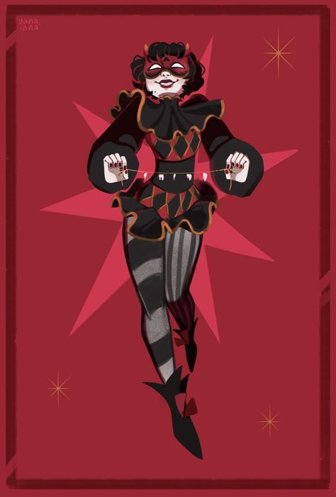 Goth Jester Outfit, Harlequin Inspired Outfits, Harlequin Jester Costume, Dnd Acrobat Character, Ring Leader Outfit Drawing, Medieval Jester Art, Roblox Jester Outfit, Medieval Jester Character Design, Clowncore Outfit Drawing