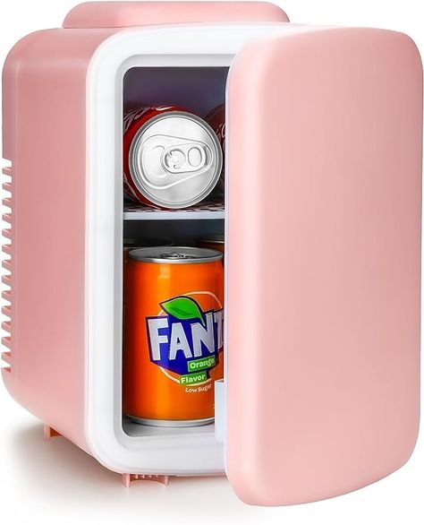 Amazon.com: Simple Deluxe Mini Fridge, 4L/6 Can Portable Cooler & Warmer Freon-Free Small Refrigerator Provide Compact Storage for Skincare, Beverage, Food, Cosmetics, Pink New : Home & Kitchen Bedroom Offices, Cool Mini Fridge, Portable Mini Fridge, Beverage Refrigerator, Small Fridges, Small Refrigerator, Portable Cooler, Mini Fridges, Compact Refrigerator