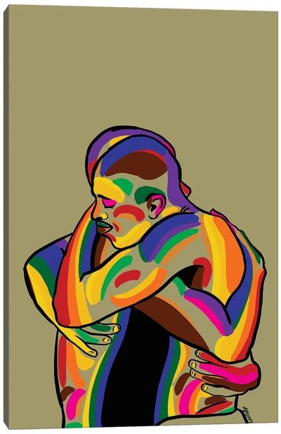 Love Is Love Illustration Pride, Artwork About Love, Lgbtq Illustration Art, Pride Love Is Love, Pride Month Drawings, Hugging Artwork, Black Art Men, Pride Illustration Art, Pride Month Illustration