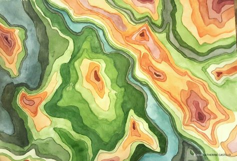 watercolor topography map Topography Drawings Architecture, Topographical Map Art, Topographic Map Art Wallpaper, Contour Map Art, Topography Map Art, Topography Aesthetic, Topography Painting, Topography Tattoos, Topography Architecture