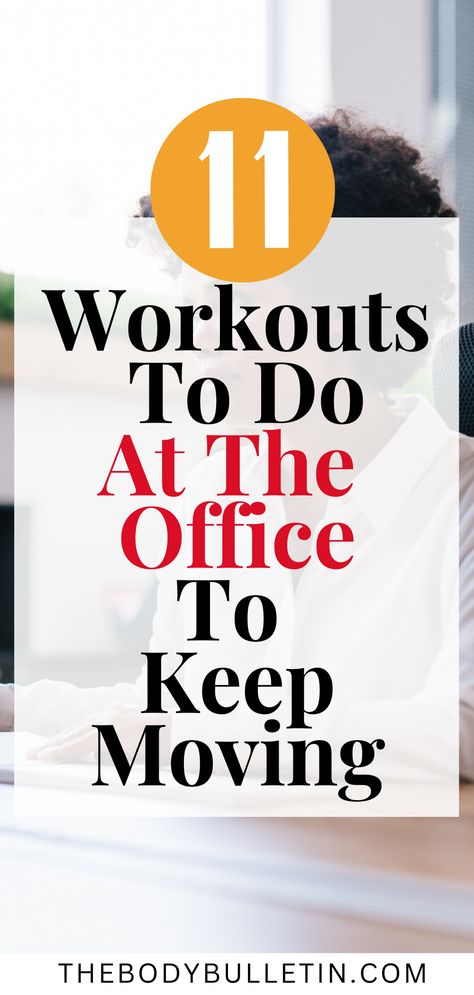 Person sitting at desk in the office. This visual guides you through quick, efficient ways to stay active with a workout at work and take beneficial exercise breaks at work. Exercise While Sitting At Desk, Exercise In Office, Office Job Workout, Workplace Fitness Challenge Ideas, Desk Arm Workout, Office Exercise Ideas, Workouts At Work, Desk Workouts For Women, Desk Exercises At Work