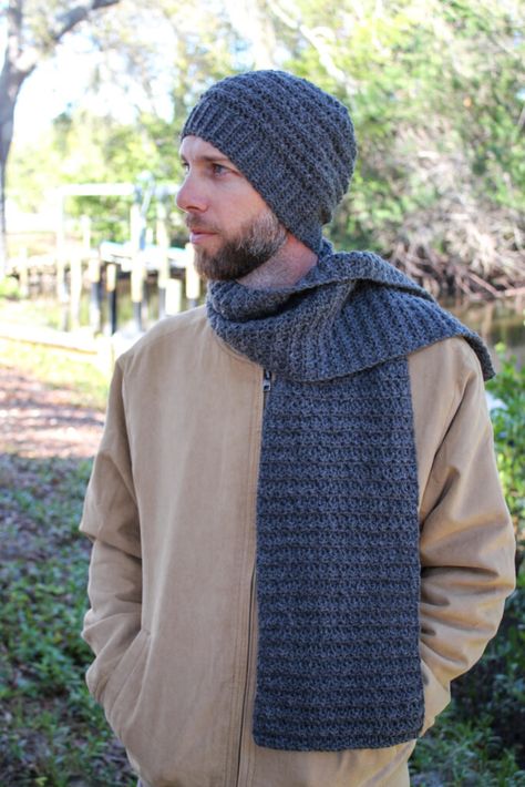 Crochet Scarf Men, Mens Scarf Crochet Pattern Free, Men Scarf Crochet Pattern, Men Scarf Pattern, Mens Crochet Beanie, Crochet Mens Scarf, Crochet Men, Simple Scarf, Crochet Hat For Women