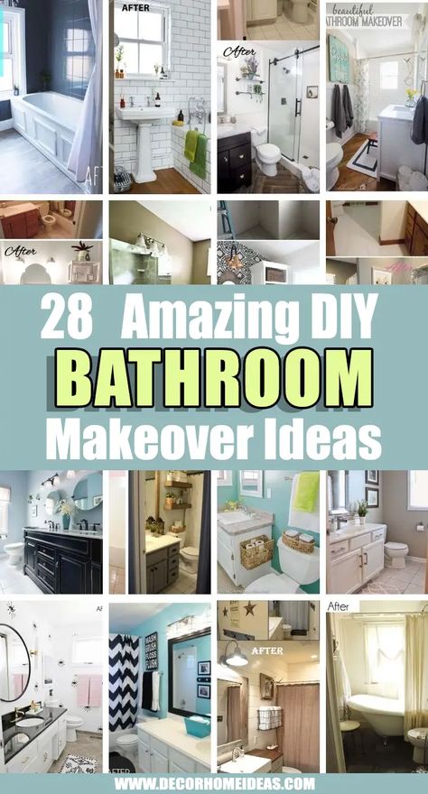 Best Bathroom Makeover Ideas. Are you considering a major change in your bathroom? We have selected the best bathroom makeover ideas to inspire you for your next bathroom remodel. #decorhomeideas Cheap Bathroom Makeover, Bathroom Makeover Ideas, Home Maintenance Tips, Bathroom Redecorating, Mobile Home Makeovers, Cheap Bathroom Remodel, Diy Bathroom Makeover, Home Maintenance Checklist, Christmas Bathroom Decor