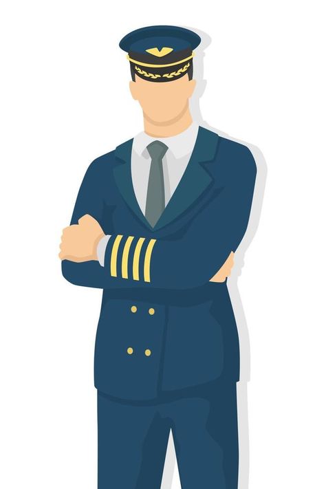 Airplane pilot in modern style vector illustration, man simple flat shadow isolated on white background, captain. Flight Attendant Men, Captain Illustration, Pilot Illustration, Pilot Drawing, Pilot Cartoon, Pilot Man, Pilot Uniform Men, Illustration Man, Pilot Costume