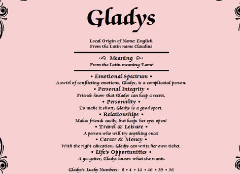 Click to find more meaning of your name here Gladys Core, Meaning Of Your Name, Name Meaning, Women Names, Sweet Gifts, Names With Meaning, Fact Quotes, Your Name, Song Lyrics