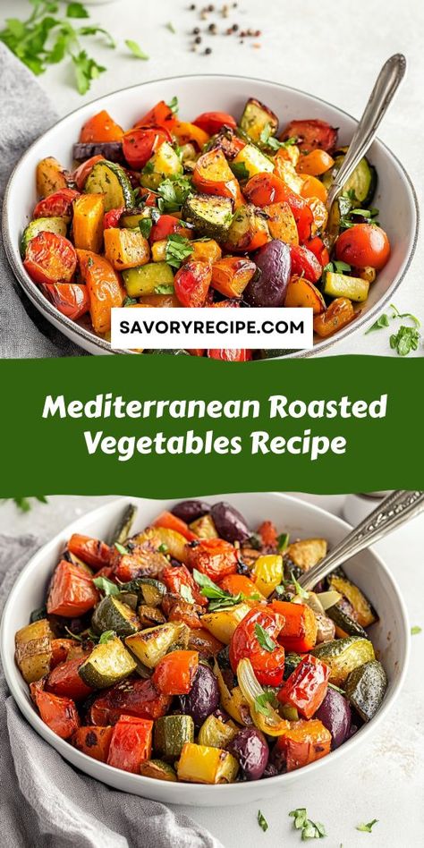 Want to bring the essence of the Mediterranean to your table? Our Mediterranean Roasted Vegetables Recipe is not only simple but also packed with deliciousness and color. Don’t forget to save this gem for your next dinner gathering to impress everyone with your culinary skills! Baked Mediterranean Vegetables, Mediterranean Diet Roasted Vegetables, True Mediterranean Recipes, Roast Mediterranean Vegetables, Healthy Eating Mediterranean, Mediterranean Roasted Carrots, Bean Recipes Mediterranean, Mediterranean Roasted Vegetables Recipes, Mediterranean Diet Sides Recipes