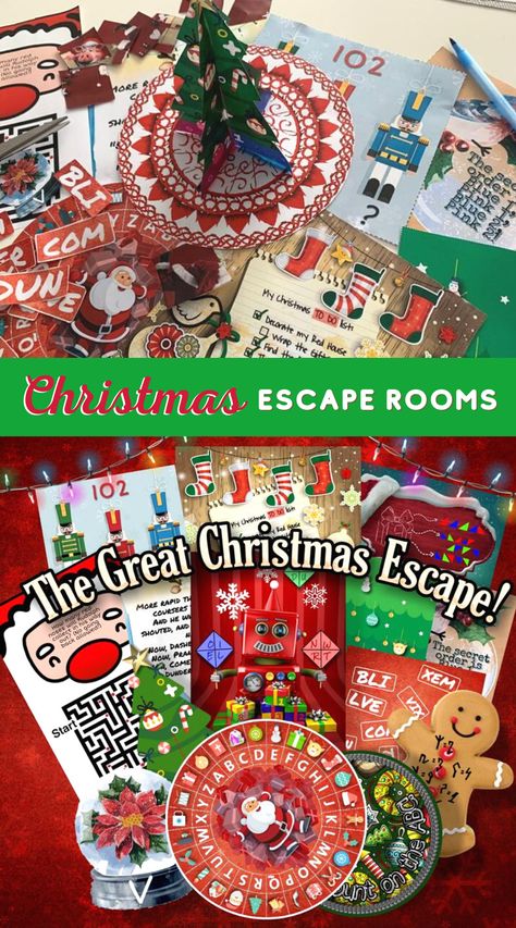 Escape Room Advent Calendar, Diy Escape Room Puzzles For Adults, Grinch Escape Room, Christmas Escape Room For Teens, Christmas Escape Room For Adults, Diy Christmas Escape Room, Christmas Escape Room For Kids, Diy Escape Room For Kids, Escape Room Ideas For Kids