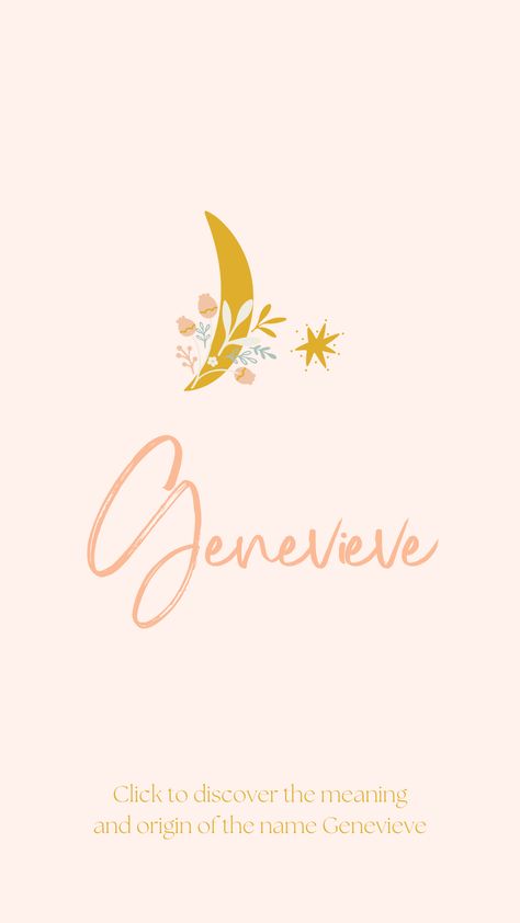 Discover the meaning and origin of the name Genevieve. Genevieve Name, Phoebe Name, Elegant Girl Names, Celtic Name, Baby Name Meaning, Uncommon Baby Names, Names For Girls, Name Origins