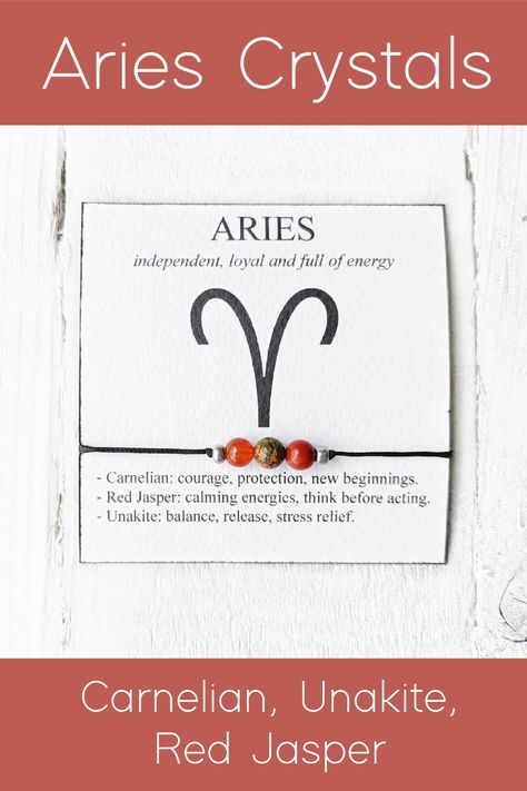 Aries Gemstone Bracelet with beads on string Aries Birthstone, Aries Bracelet, Minimal Bracelet, March Birthstone, Birthstone Gifts, Red Jasper, March Birth Stone, Self Confidence, Gemstone Bracelet