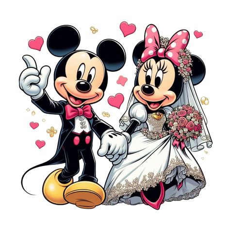 Minnie Mouse Wedding, Mouse Drawings, Mickey Mouse Wedding, Mickey Mouse Png, Mickey And Minnie Kissing, Mouse Png, Mickey Mouse And Minnie Mouse, Fav Products, Shirt Inspiration