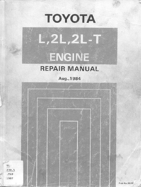 TOYOTA L 2L 2L-T ENGINE WORKSHOP SERVICE REPAIR MANUAL Toyota Surf, Auto Body Work, Land Cruiser 70 Series, Car Manual, Toyota Cressida, Toyota Tercel, Engine Repair, Toyota Hiace, Repair Guide