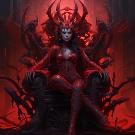 Fantasy Gods Art, Dark Entities, Evil Goddess, Mother Of Demons, Seven Sins, Fantasy Demon, 7 Sins, Fantasy Pictures, Demon Girl