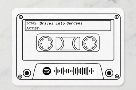 Paper Mixtape Template, Casette Drawings, Casette Tape Drawing, Mixtape Drawing, Casette Tape Tattoo, Cassette Drawing, Cassette Tape Crafts, Graves Into Gardens, Mixtape Art