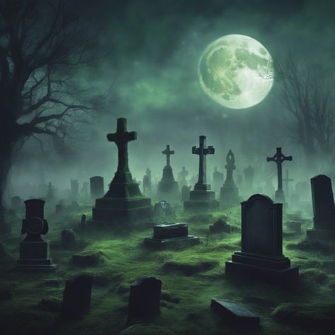 Old Graveyard Aesthetic, Fantasy Graveyard, Halloween Screensavers, Gothic Graveyard, Gothic Setting, Haunted Graveyard, Happy Halloween Pictures, Halloween Photography, Halloween Graphics