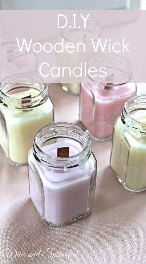 Wooden Wick Candles Diy, Bridal Shower Favors Diy, Diy Candles Easy, Inexpensive Wedding Favors, Yellow Candles, Wine Candles, Diy Marble, Wooden Wick Candles, Candle Ideas