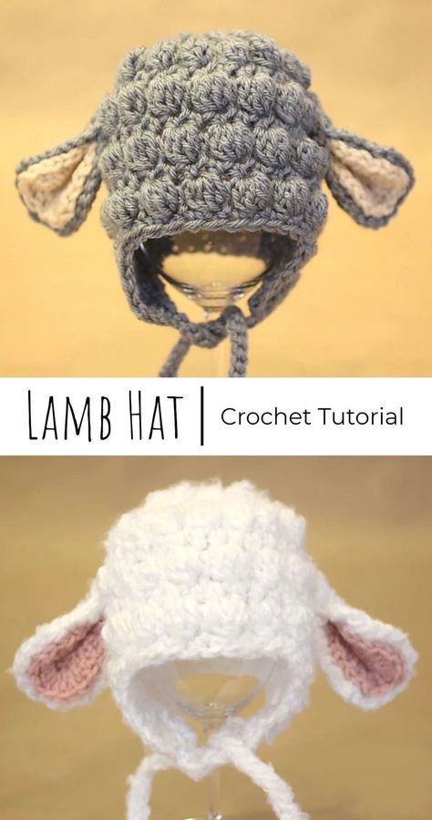 Crochet Children, Crochet Apparel, Crochet Bobble, Hats Crochet, Crochet Sheep, Crochet Baby Hat Patterns, Flap Hat, Scarf Patterns, Earflap Hat