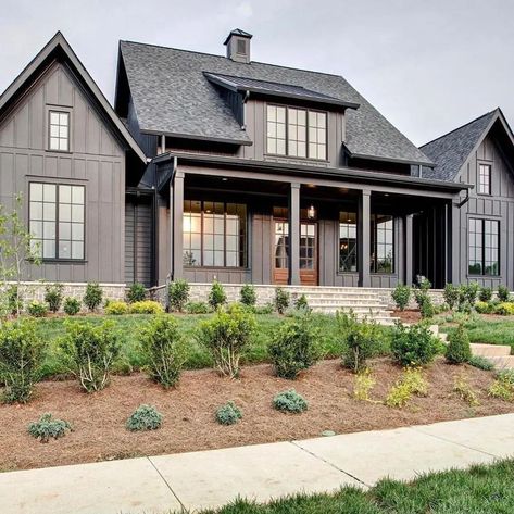 Black Farmhouse Exterior, Legend Homes, Paint Your House, Black Farmhouse, Modern Farmhouse Exterior, White Farmhouse, Farmhouse Exterior, Farmhouse Plans, Dream House Exterior