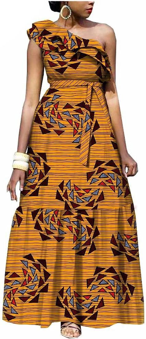 African Dresses for Women Off Shoulder Long Maxi Ankara Print Dress Dashiki Outfits Party Wedding 539 XXS at Amazon Women’s Clothing store Ankara Dress Long, African Off Shoulder Dress, One Shoulder African Dress, Long Kitenge Dress Designs, Modern African Fashion Dresses, Ankara Dress Styles For Women, Latest African Fashion Dresses Kitenge, Ankara Outfits, Long Kitenge Dress Designs Off Shoulder