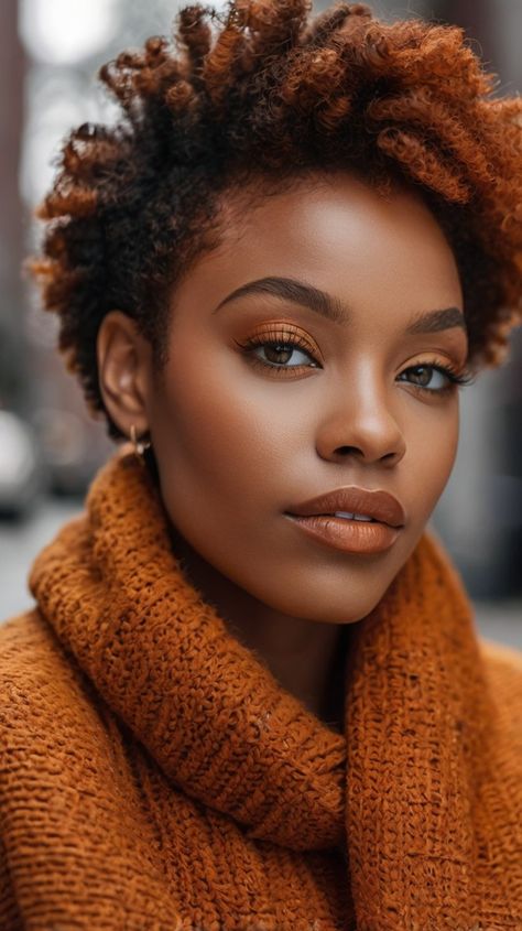 Benefits of Fall Hair Colors for Black Women TWA Vibrant Rust Black Womens Haircuts Short Natural, Hairstyle Black Women, Hair Colors For Black Women, Colors For Black Women, Short Afro Hairstyles, Short Natural Curly Hair, Chic Hairstyle, Tapered Natural Hair, Natural Hair Cuts