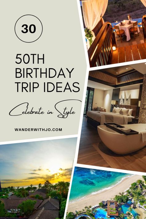 Things To Do At A 50th Birthday Party, 50th Birthday Beach Trip, 50th Birthday Vacation Ideas, Things To Do For 50th Birthday, Husbands 50th Birthday Ideas, Birthday Getaway Ideas, Birthday Travel Ideas, 50th Birthday Trip Ideas, 40th Birthday Trip Ideas