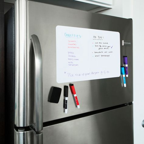 AmazonSmile : Magnetic Dry Erase Whiteboard Sheet For Kitchen Fridge: with Stain Resistant Technology - Two Sizes - Includes 4 Markers and Big Eraser with Magnets - Refrigerator White Board Organizer and Planner : Office Products Whiteboard Organization, Magnetic Dry Erase Board, Planner Board, Kitchen Fridge, Folding Step Stool, Kitchen Fridges, Dry Erase Calendar, Diy Calendar, Best Amazon Products