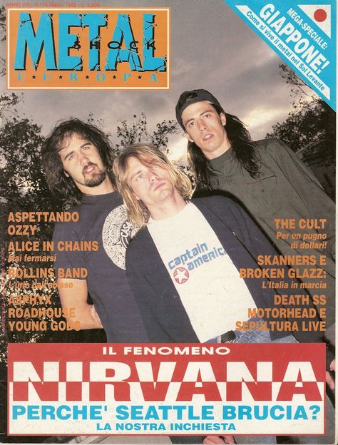 Nirvana magazine cover, London, 1991 Nirvana Magazine, Nirvana Poster, Kurt Cobain Photos, Donald Cobain, Nirvana Kurt Cobain, Guitar Chord Chart, Nirvana Kurt, Music Magazine, Metal Magazine