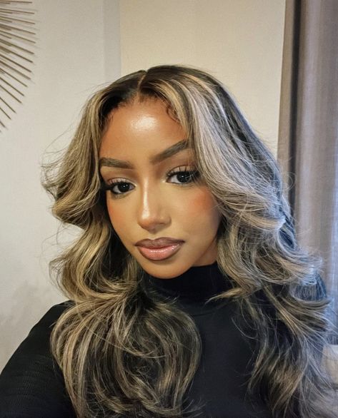 Brown Skin Blonde Hair, Balayage Wig, Body Wave Lace Front Wigs, Brown Hair Inspo, Black Hair With Highlights, Hair Body Wave, Hair For Women, Lace Front Wigs Human Hair, Honey Blonde Hair