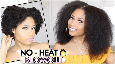 Blowout Natural Hair, Blowout On Natural Hair, Natural Hair Blowout, Hair Blowout, Ponytail Tutorial, Hair Without Heat, Beauty Planet, American Hairstyles, Blowout Hair