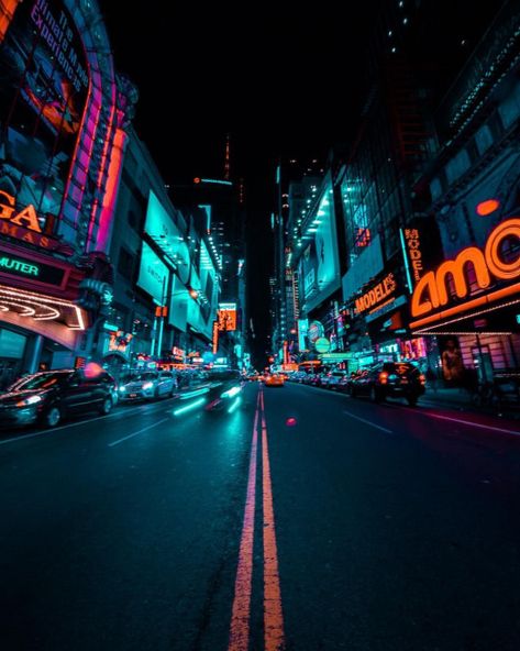 City Night, City Street, Urban Street, Neon Lights, Night Photography, York City, New York City, Neon Signs, Neon