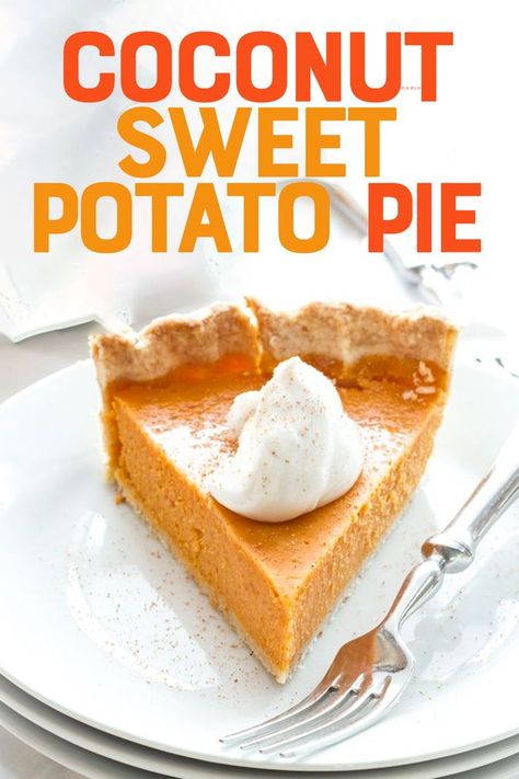 Healthy Sweet Potato Pie Recipe, Coconut Sweet Potato Pie, Healthy Sweet Potato Pie, Coconut Sweet Potato, Unique Thanksgiving Recipes, Sweet Potato Pie Southern, Potato Pie Recipe, Healthy Sweet Potato, Sweet Potato Pies Recipes