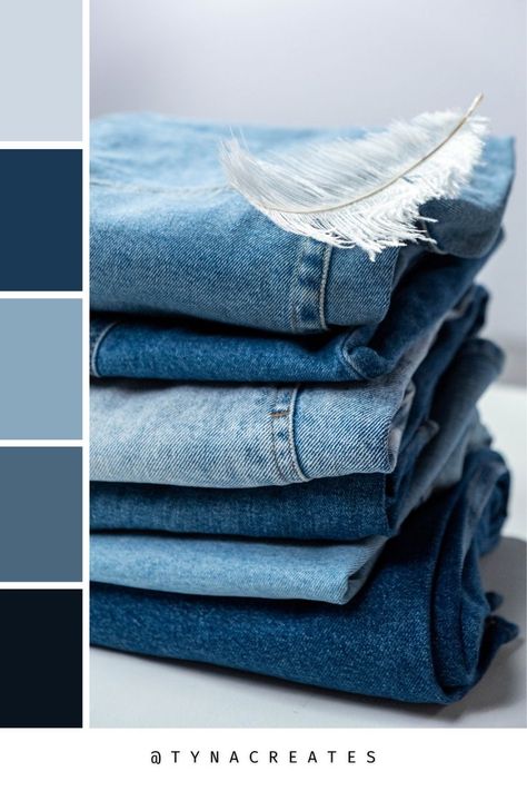 Denim Color Palette, Denim Moodboard, Colors Aesthetic, Branding Ideas, Brand Color Palette, Palette Color, Aesthetic Inspiration, Denim Color, Graphics Inspiration