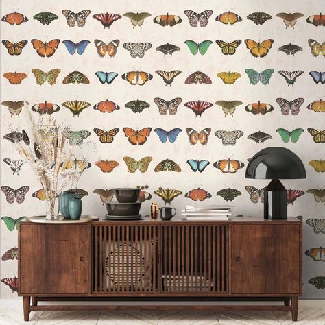 NEW WALLPAPERS – Page 4 – Woodchip & Magnolia Insect Wallpaper, Magnolia Wallpaper, Natural Wallpaper, Art College, Wallpaper Uk, Wall Murals Painted, Statement Wall, Eclectic Design, Vintage Butterfly