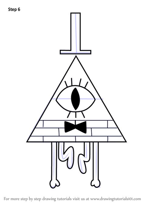 Learn How to Draw Bill Cipher from Gravity Falls (Gravity Falls) Step by Step : Drawing Tutorials Learn Drawing, Bill Cipher, Gravity Falls, Gravity, To Draw, Step By Step, For Kids