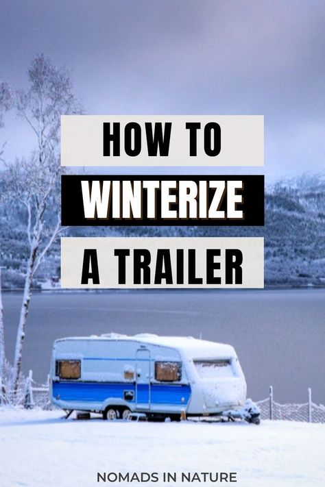 If you are storing your travel trailer somewhere cold this winter, you want to know these quick tips to winterize a travel trailer or fifth wheel. Properly winterizing your RV is essential to keeping it in tact. Fortunately, RV manufacturers have made this process quick and easy, especially on newer rigs.Follow these 7 simple steps to winterize your travel trailer. Winterizing Travel Trailer, Winterize Rv Travel Trailers, Rv Winterizing, Travel Camper, Rv Travel Trailers, Rv Organization, Rv Ideas, Rv Stuff, Fifth Wheel