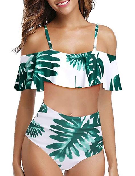 W YOU DI AN Women High Waisted Bikini Flounce Top Bathing Suits Swimsuit  #affiliate Summer Bathing Suits, Flounce Top, Games Design, App Games, Swimming Suits, Trendy Swimwear, Women Swimsuit, Vintage Swimsuits, Monokini Swimsuits