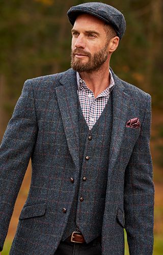 Men’s Country Outfits, Denim Combination, Harris Tweed Suit, Tweed Jacket Men, Tweed Jacket Outfit, Tweed Clothing, Mens Tweed Suit, Grafic Art, Sherwani For Men Wedding