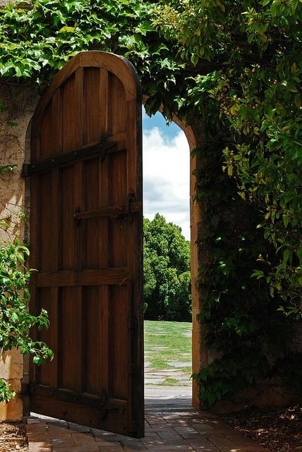 open doors When One Door Closes, Secret Door, Hidden Door, Garden Gate, Old Doors, Garden Doors, Beautiful Doors, Closed Doors, Entrance Doors