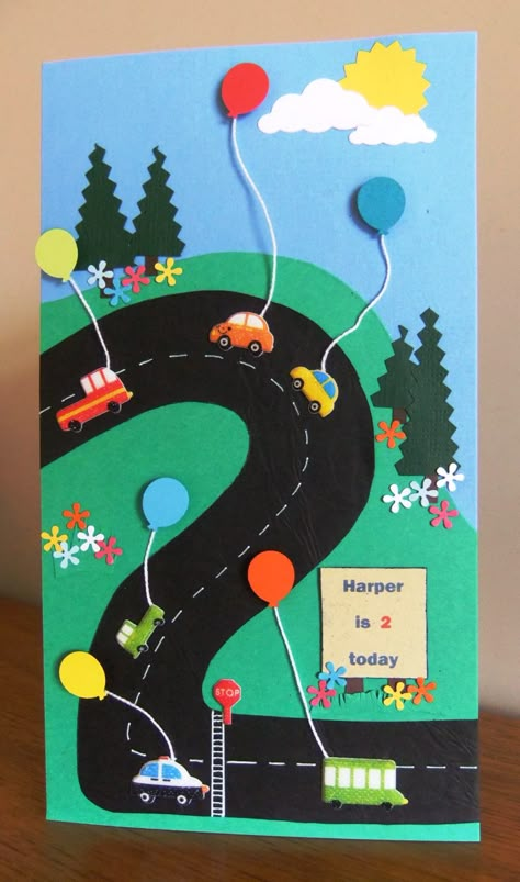 happy 2nd birthday Birthday Card Craft, Hand Made Greeting Cards, Birthday Cards For Boys, Bday Cards, Boy Cards, Happy 2nd Birthday, Kids Birthday Cards, Birthday Cards Diy, Pop Up Cards