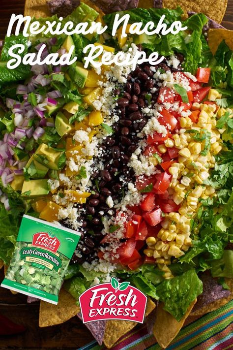 This colorful salad makes a great entrée or side dish for a Mexican-style fiesta meal. 


#mexican #nacho #salad #rainbow #easysalad #easymeal Nachos Salad, Nacho Salad, Salad Mexican, Mexican Nachos, Colorful Salad, Mediterranean Diet Recipes Dinners, Main Dish Salads, Instant Recipes, Chopped Salad